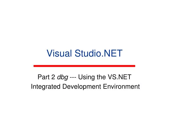 visual studio net