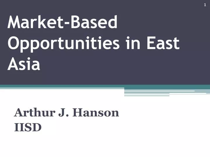 market based opportunities in east asia