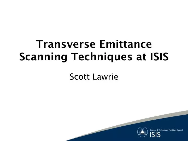 transverse emittance scanning techniques at isis