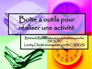 bo te outils pour r aliser une activit