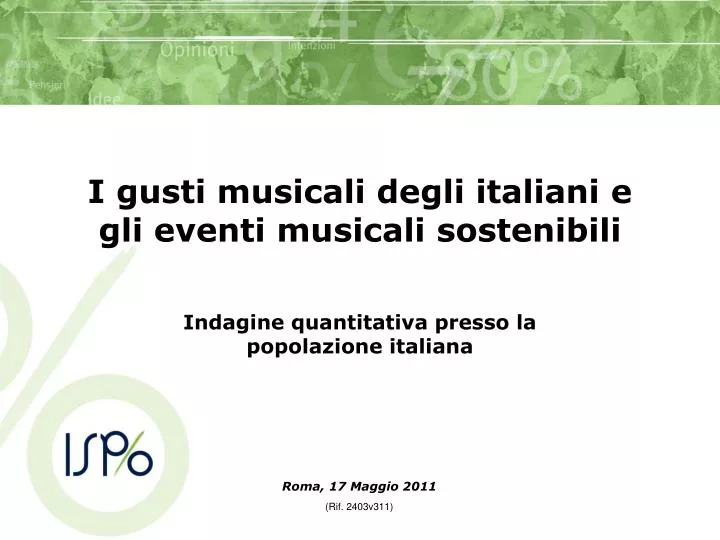 i gusti musicali degli italiani e gli eventi musicali sostenibili