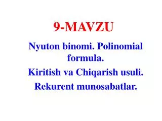 9 mavzu