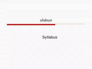 silabusi