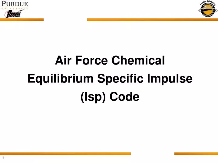 air force chemical equilibrium specific impulse isp code