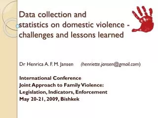 Data collection and statistics on domestic violence - challenges and lessons learned