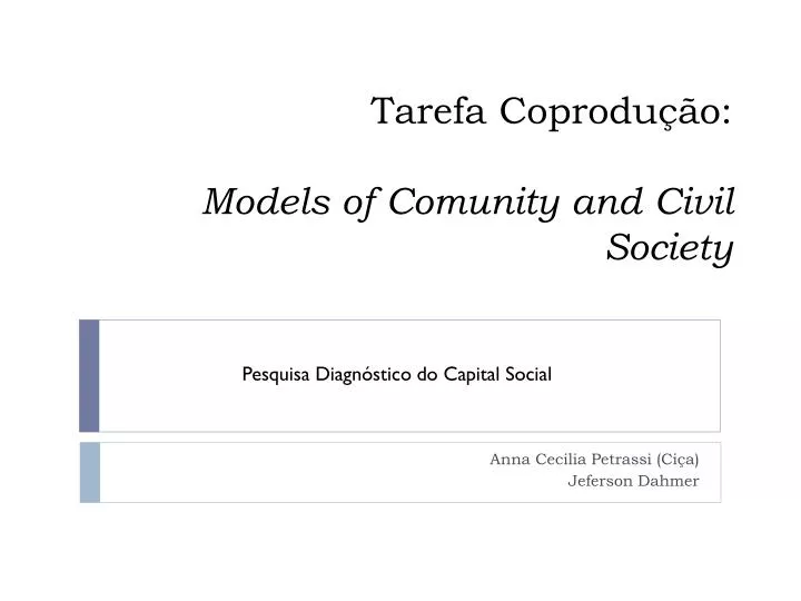 tarefa coprodu o models of comunity and civil society