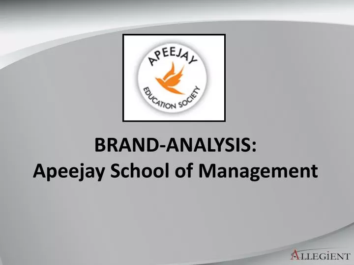 brand analysis apeejay school of management