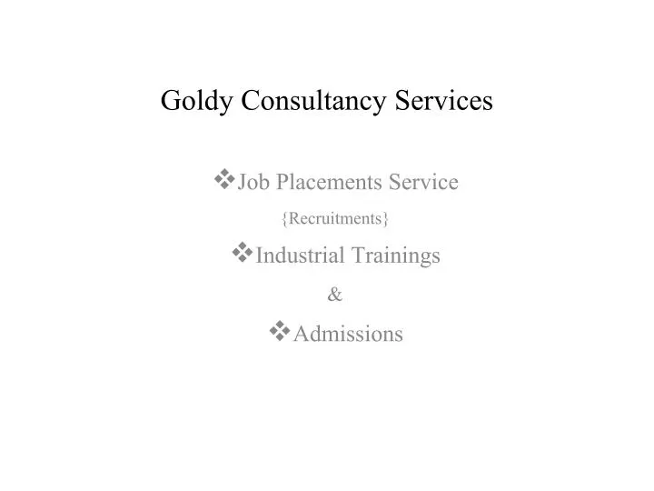 goldy consultancy services