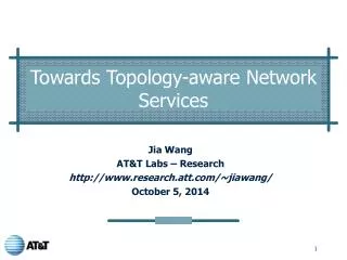 Towards Topology-aware Network Services