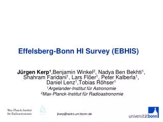 Effelsberg-Bonn HI Survey (EBHIS)