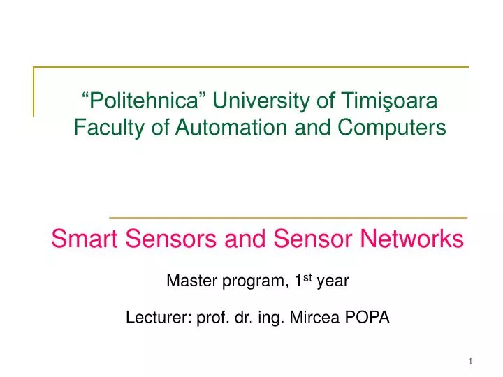 politehnica university of timi oara facult y of automation and computers