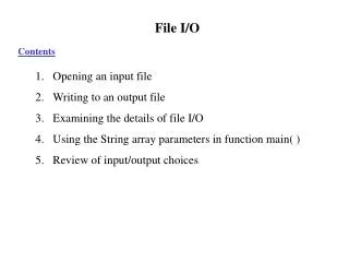 File I/O