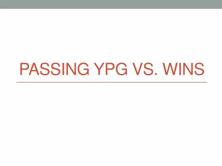 passing ypg vs wins