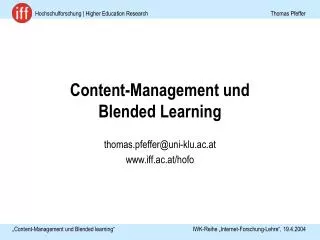 content management und blended learning