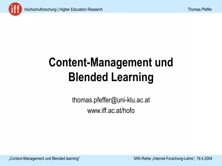 content management und blended learning