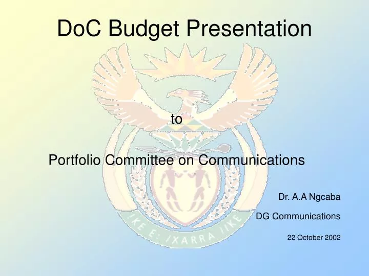 doc budget presentation
