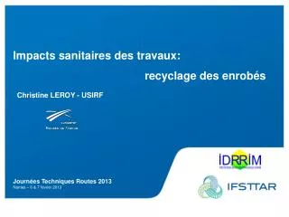 journ es techniques routes 2013 nantes 6 7 f vrier 2013