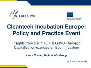 Cleantech Incubation Europe: Policy and Practice Event