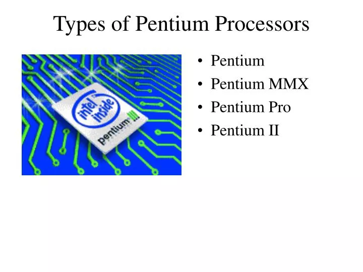 types of pentium processors