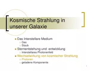 kosmische strahlung in unserer galaxie