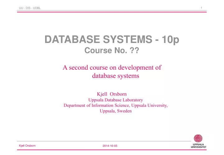 database systems 10p course no