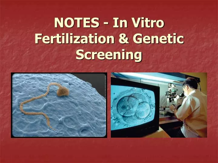 notes in vitro fertilization genetic screening