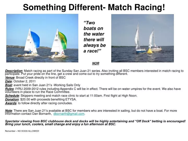 something different match racing
