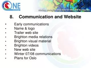 8.	Communication and Website