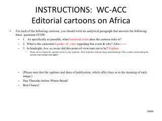 INSTRUCTIONS: WC-ACC Editorial cartoons on Africa