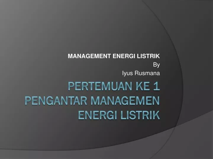 management energi listrik by iyus rusmana