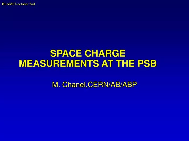 space charge measurements at the psb