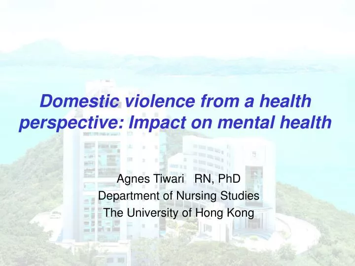 domestic violence from a health perspective impact on mental health