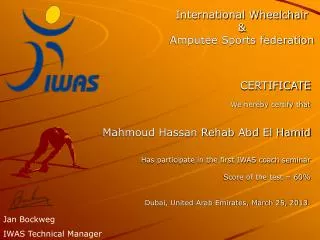 International Wheelchair &amp; Amputee Sports federation