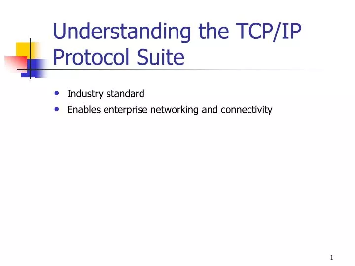 understanding the tcp ip protocol suite