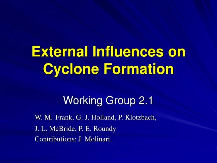 external influences on cyclone formation