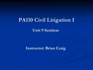pa110 civil litigation i