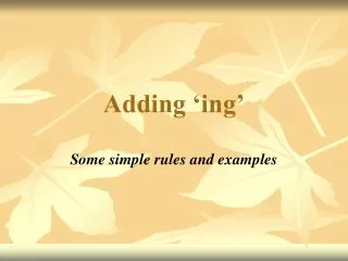 adding ing