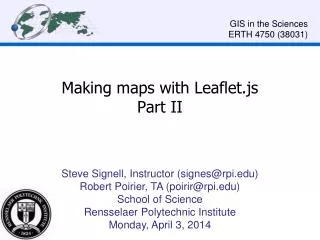Making maps with Leaflet.js Part II