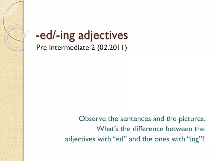 ed ing adjectives