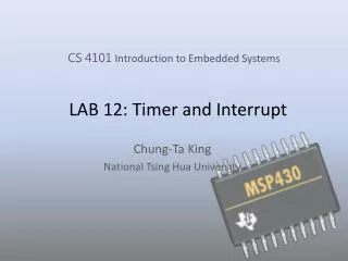 LAB 12: Timer and Interrupt