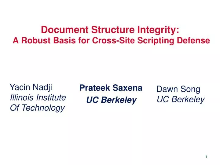 document structure integrity a robust basis for cross site scripting defense