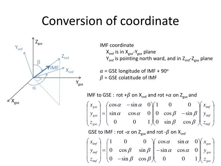 conversion of coordinate