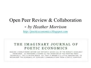 Open Peer Review &amp; Collaboration - by Heather Morrison poeticeconomics.blogspot