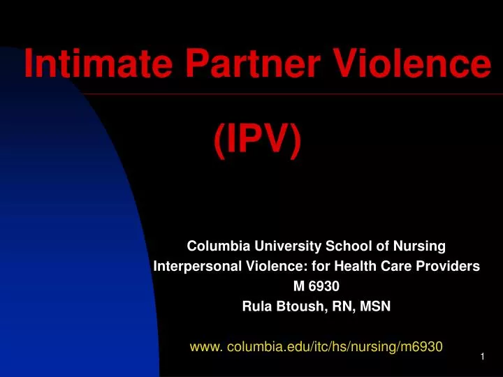 intimate partner violence ipv