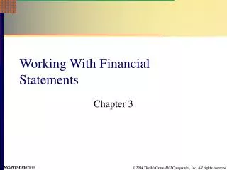 working with financial statements