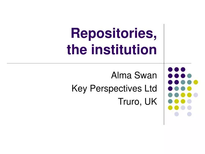 repositories the institution