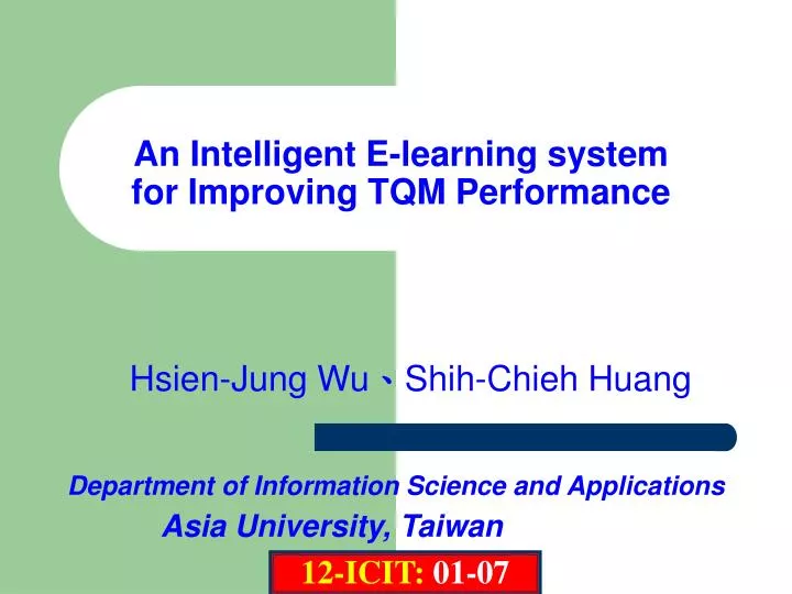 an intelligent e learning system for improving tqm performance