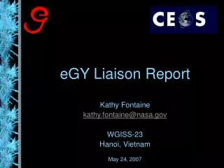 eGY Liaison Report