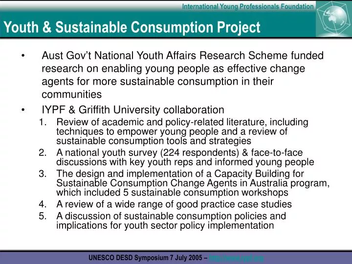 youth sustainable consumption project