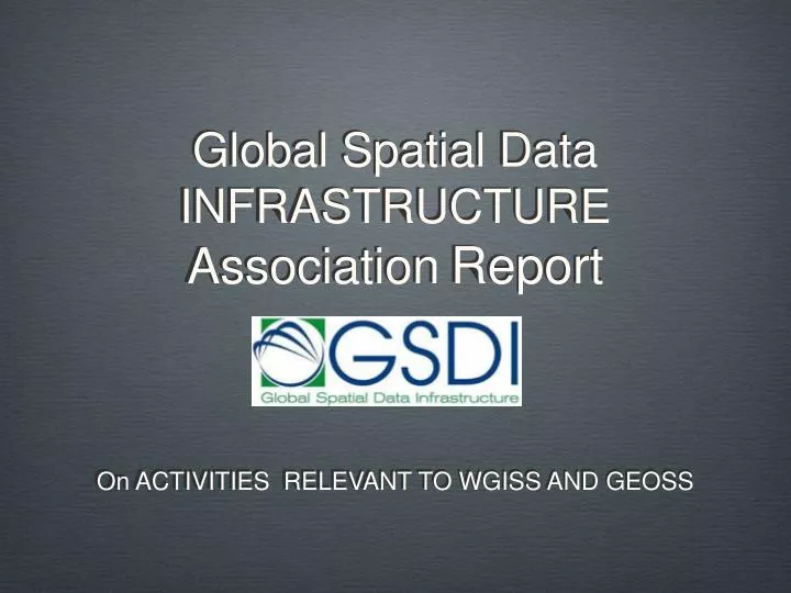 global spatial data infrastructure association report